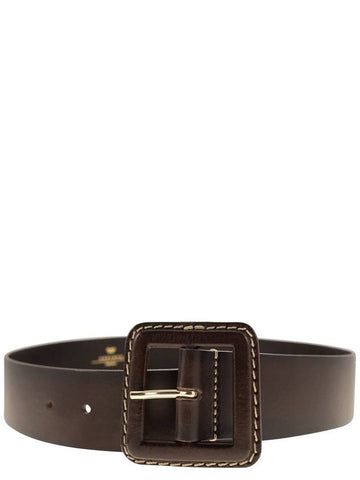 GERARD - Leather belt with covered buckle - WEEKEND MAX MARA - BALAAN 1