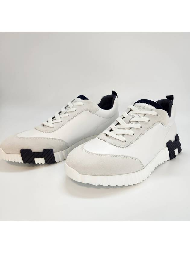 Bouncing Sneakers Calfskin Suede Goatskin Blanc - HERMES - BALAAN 2