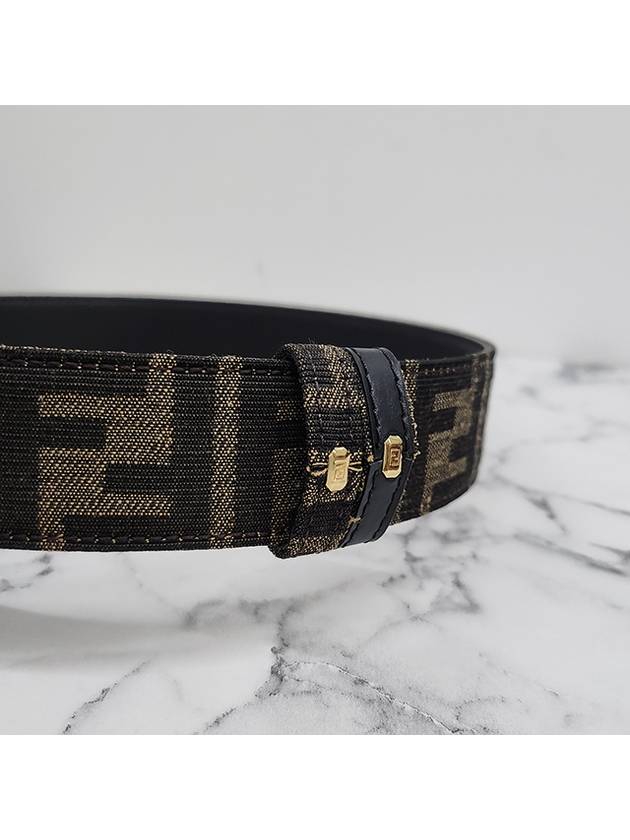 FF Fabric Reversible Leather Belt Black - FENDI - BALAAN 11