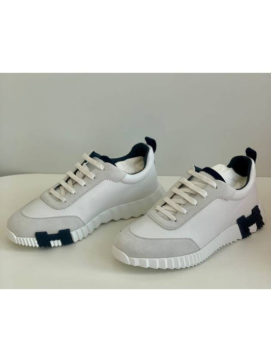 Bouncing Sneakers Calfskin Suede Goatskin Blanc - HERMES - BALAAN 2