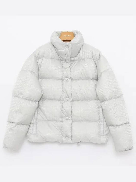 Nylon Down Jacket Cloudy Gray - MIU MIU - BALAAN 2