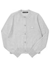 Cardigan A60280 LIGHT GRAY MELANGE Face Logo Patch Women's Cardigan - ACNE STUDIOS - BALAAN 2