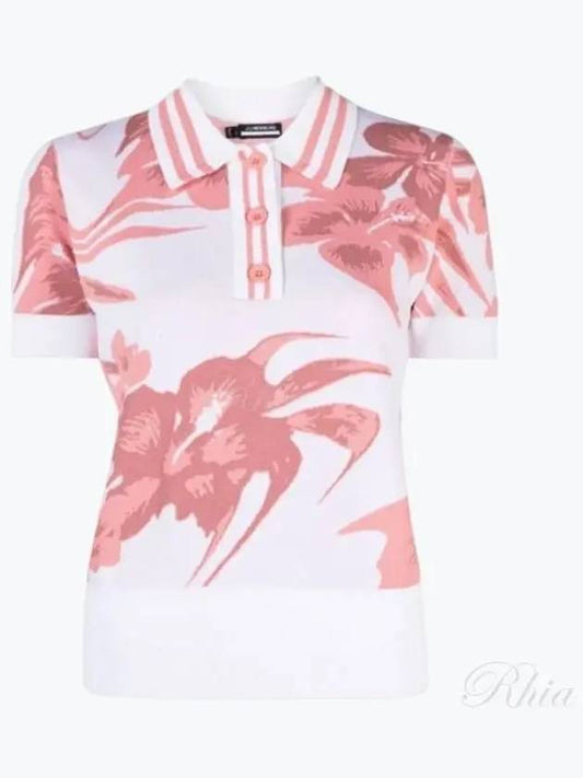 Hedda Knitted Polo Shirt Hibiscus Pink - J.LINDEBERG - BALAAN 2