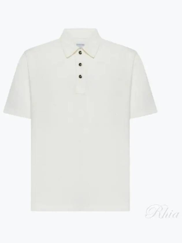 Cotton Short Sleeve Polo Shirt Dove - BOTTEGA VENETA - BALAAN 2