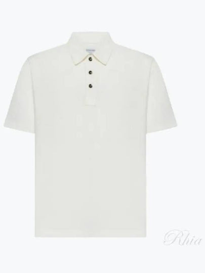 Cotton Short Sleeve Polo Shirt Dove - BOTTEGA VENETA - BALAAN 2