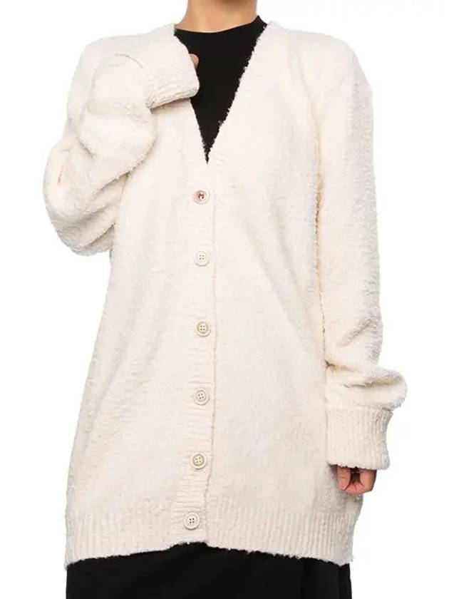 V-Neck Stitch Oversized Knit Cardigan White - MAISON MARGIELA - BALAAN 5