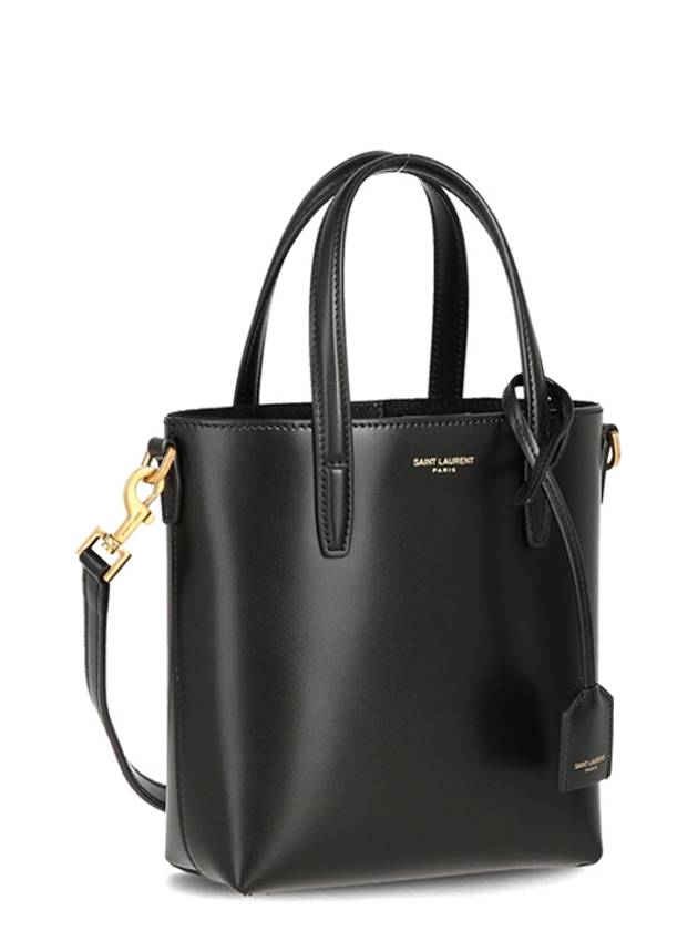 Mini Toy Box Leather Shopping Tote Bag Black - SAINT LAURENT - BALAAN 3