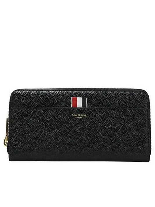 Grosgrain Tab Leather Continental Long Wallet Black - THOM BROWNE - BALAAN 2