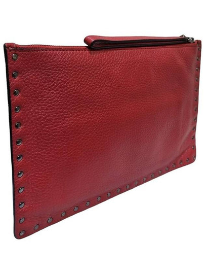 Women s PY2P0692 Red Color Rockstud Clutch Bag - VALENTINO - BALAAN 2