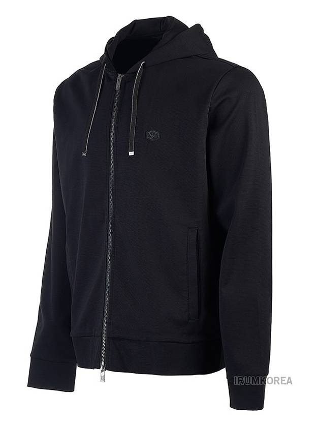 Men's Logo Zip-Up Hoodie Black - EMPORIO ARMANI - BALAAN 3