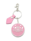 ORB Logo Patterned Leather Key Holder Pink - VIVIENNE WESTWOOD - BALAAN 3