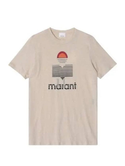 Karman Logo Linen Short Sleeve T-Shirt Ecru - ISABEL MARANT - BALAAN 2