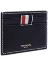 Stitched Vacchetta Card Wallet Navy - THOM BROWNE - BALAAN 4