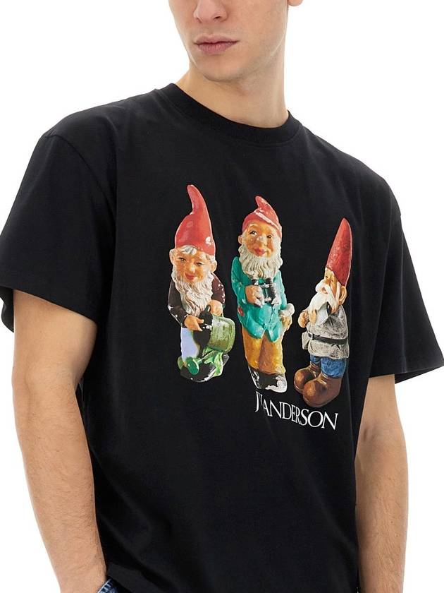 Gnome Trio Print Short Sleeve T Shirt Black - JW ANDERSON - BALAAN 6