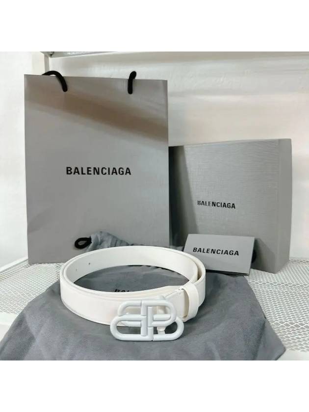 Women s White Calf Leather BB Belt 581690 10K1V 9000 - BALENCIAGA - BALAAN 5