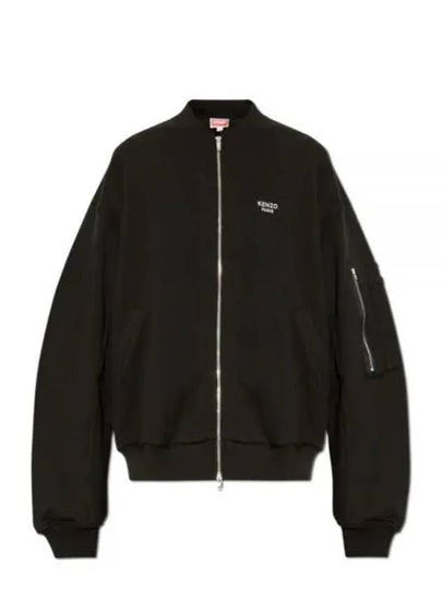 Pop Embroidered Zip-Up Bomber Jacket Black - KENZO - BALAAN 2