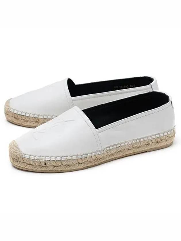 Women's Monogram Lambskin Espadrilles White - SAINT LAURENT - BALAAN 3