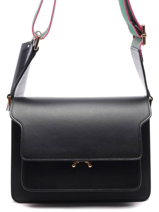 Trunk Logo Strap Medium Shoulder Bag Black - MARNI - BALAAN.