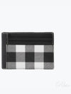 Checked Leather Money Clip Card Wallet Black - BURBERRY - BALAAN 2