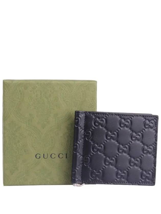 Signature Money Clip Half Wallet Black - GUCCI - BALAAN 6