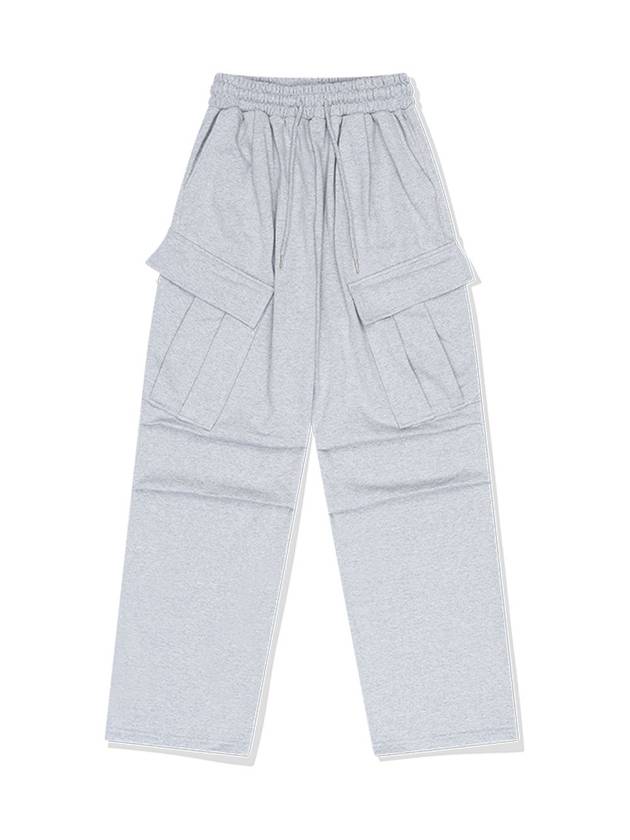 Flap pocket wide sweatpantsgray - BATTRACT - BALAAN 1