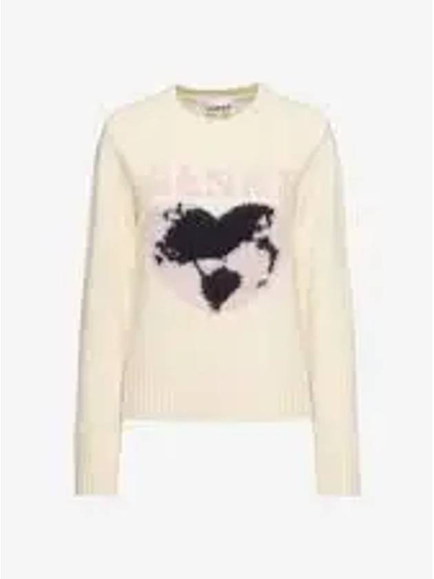 Heart Intarsia Knit Top Egret - GANNI - BALAAN 2