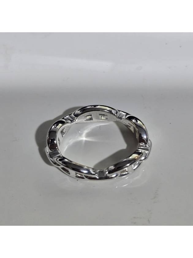 Small Chaine D'Ancre Enchainee Ring Silver - HERMES - BALAAN 5