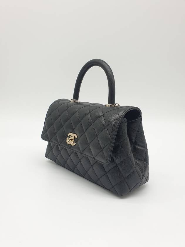 Coco Handle Caviar Gold Small Tote Bag Black - CHANEL - BALAAN 5