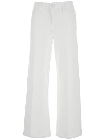 'Le Slim Palazzo' White Five Pocket Pants In Cotton Woman - FRAME - BALAAN 1