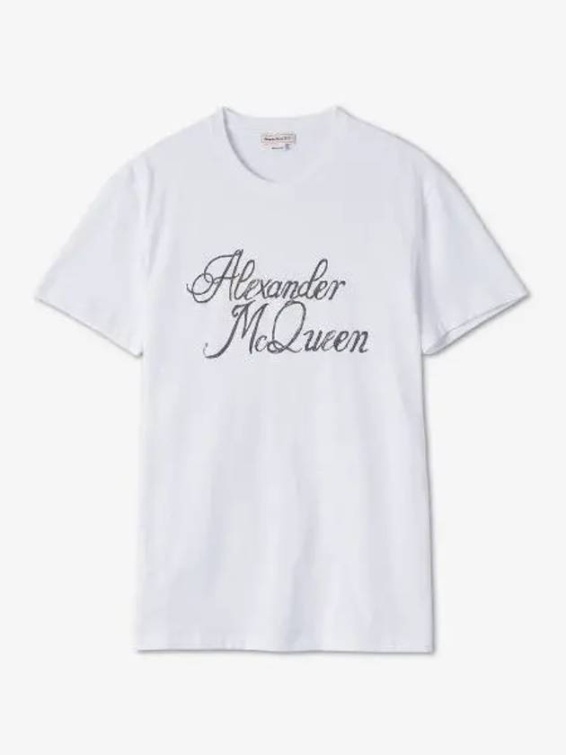 Signature Logo Short Sleeve T-Shirt White - ALEXANDER MCQUEEN - BALAAN 2