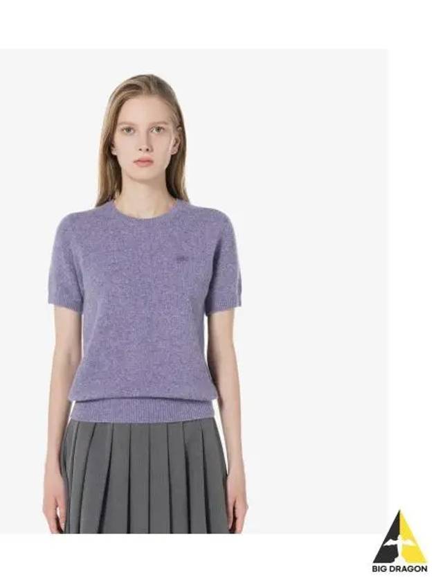 Women s Alpaca Wool Short Sleeve Sweater Lavender - LACOSTE - BALAAN 1