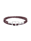 CD Icon Braided Leather Bracelet Burgundy - DIOR - BALAAN 2