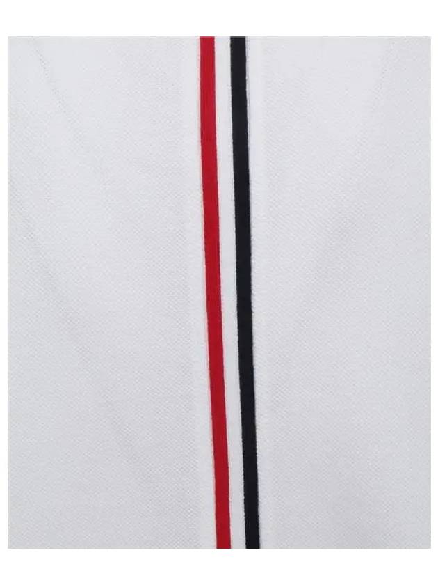 Men's Center Back Striped Short Sleeve T-Shirt White - THOM BROWNE - BALAAN 4