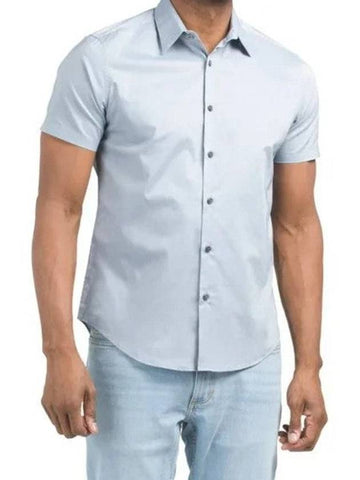 Structured knit Irving short sleeved shirt - THEORY - BALAAN 1