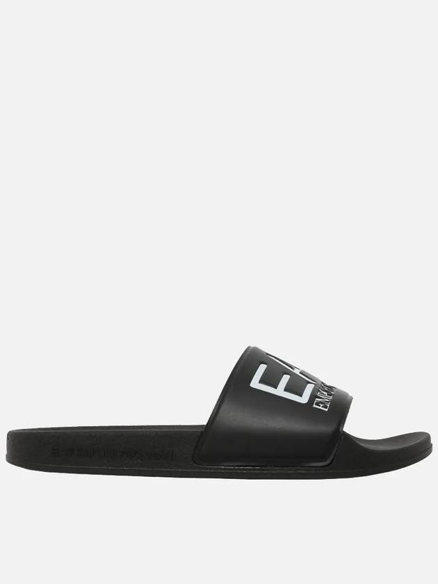 EA7 Embossed Logo Flat Slippers Black - EMPORIO ARMANI - BALAAN 4