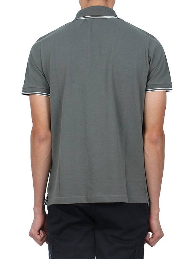 Stretch Cotton Pique Short Sleeve Polo Shirt Musk Green - STONE ISLAND - BALAAN 5