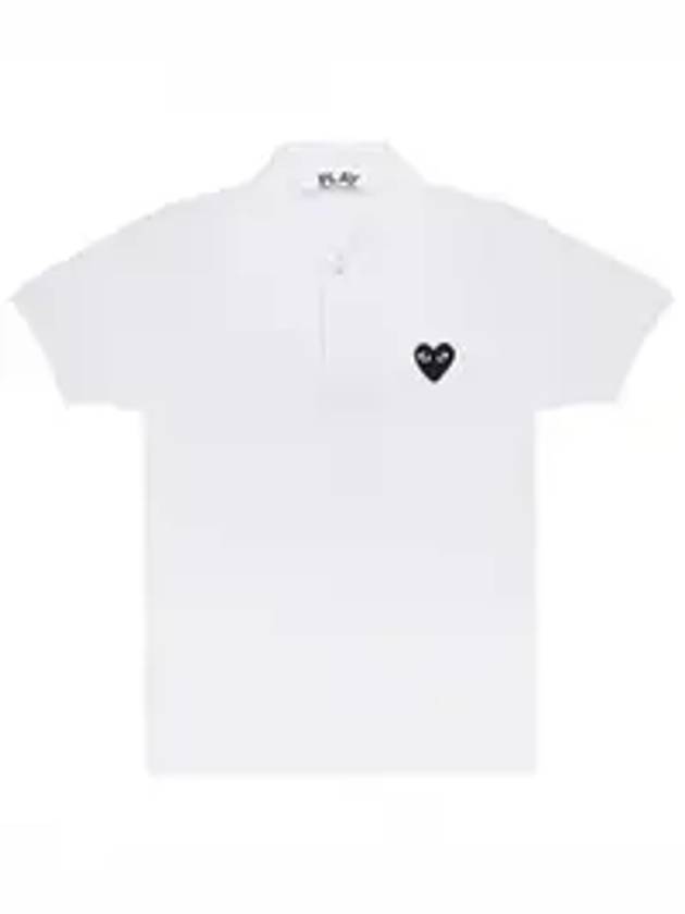 Heart Wappen Short Sleeve Polo Shirt White - COMME DES GARCONS PLAY - BALAAN 1