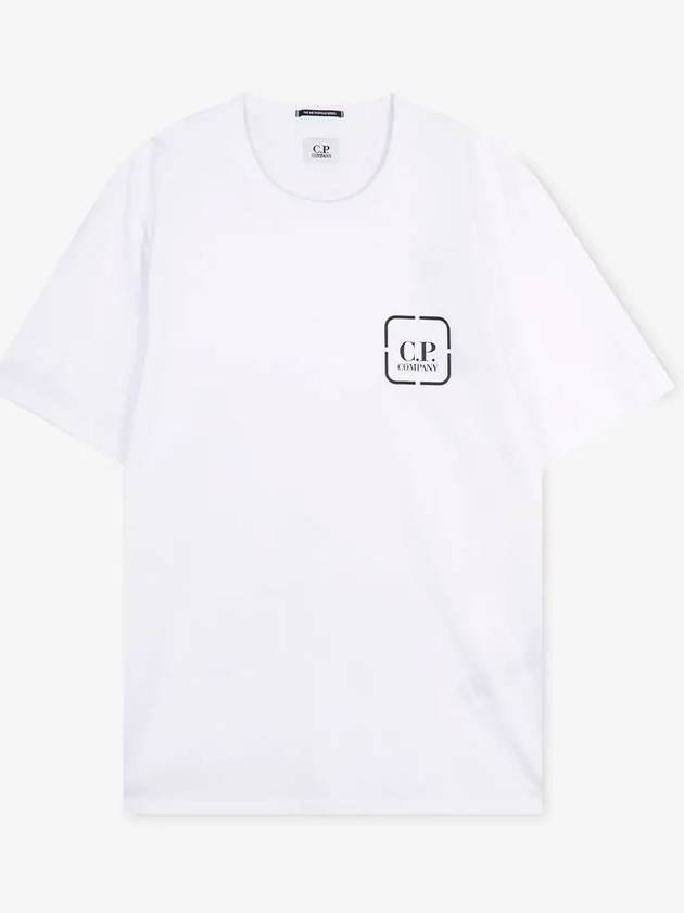 Metropolis Series Mercerized Jersey Reverse Graphic Short Sleeve T-Shirt White - CP COMPANY - BALAAN 3