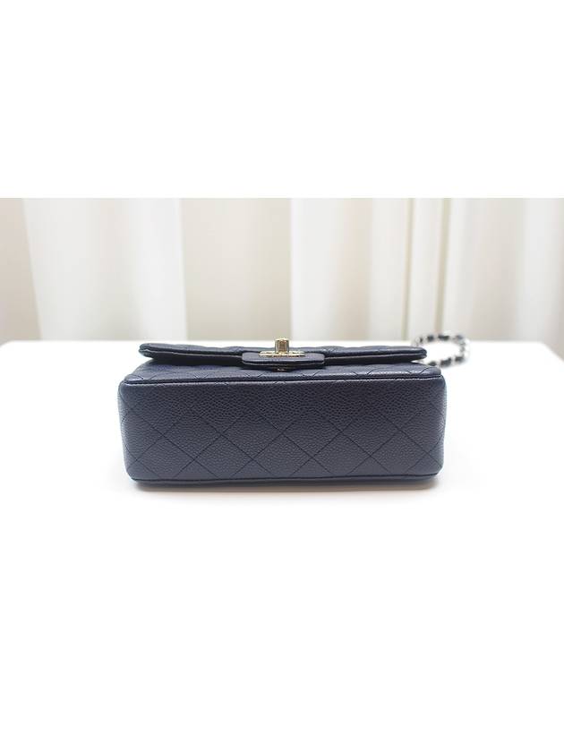 Classic Caviar New Mini Silver Plated Dark Navy Chain Shoulder Bag 18th A69900 - CHANEL - BALAAN 5