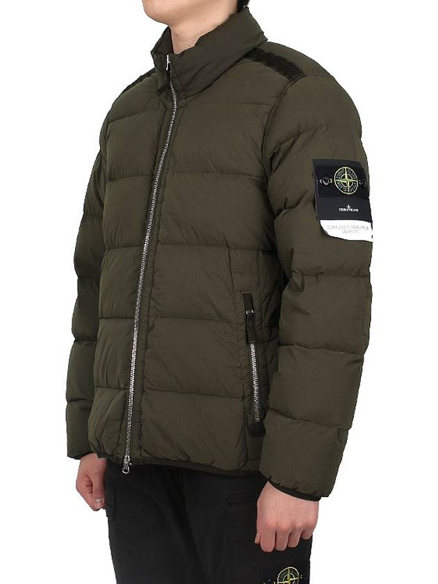 Logo Patch High Neck Padding Jacket Green - STONE ISLAND - BALAAN 5