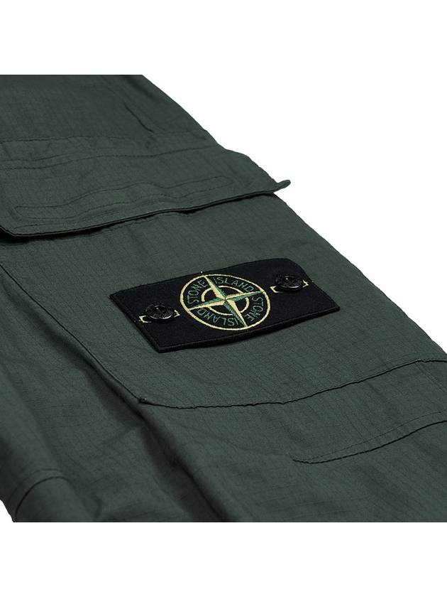 Loose Fit Cargo Straight Pants Dark Green - STONE ISLAND - BALAAN 6