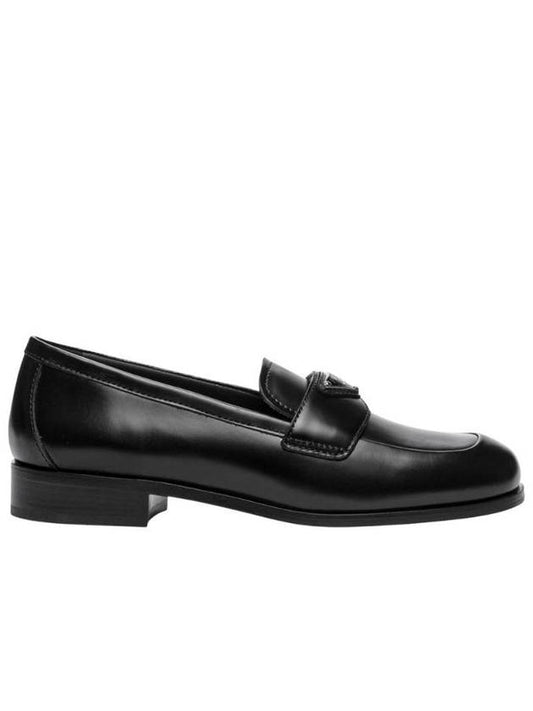 Brushed Leather Loafers Black - PRADA - BALAAN 1