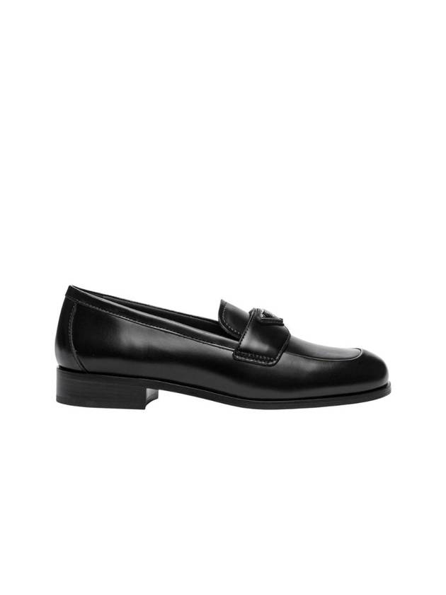 Brushed Leather Loafers Black - PRADA - BALAAN 1