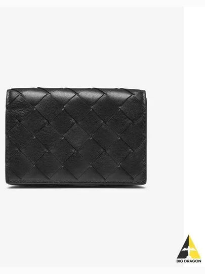 Intrecciato Flap Business Card Wallet Black - BOTTEGA VENETA - BALAAN 2