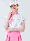 Scarf Point Sleeveless T-Shirt WHITE&PINK - MONBIRDIE GOLF - BALAAN 9