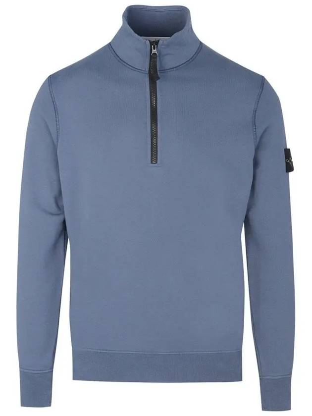 Wappen Patch Half Zip Up Sweatshirt Blue - STONE ISLAND - BALAAN 2