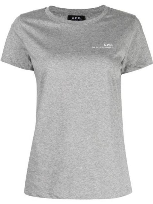 Women's Item Logo Cotton Short Sleeve T-Shirt Gray - A.P.C. - BALAAN.