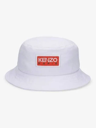 Logo Paris Sun Patch Cotton Bucket Hat White - KENZO - BALAAN 2