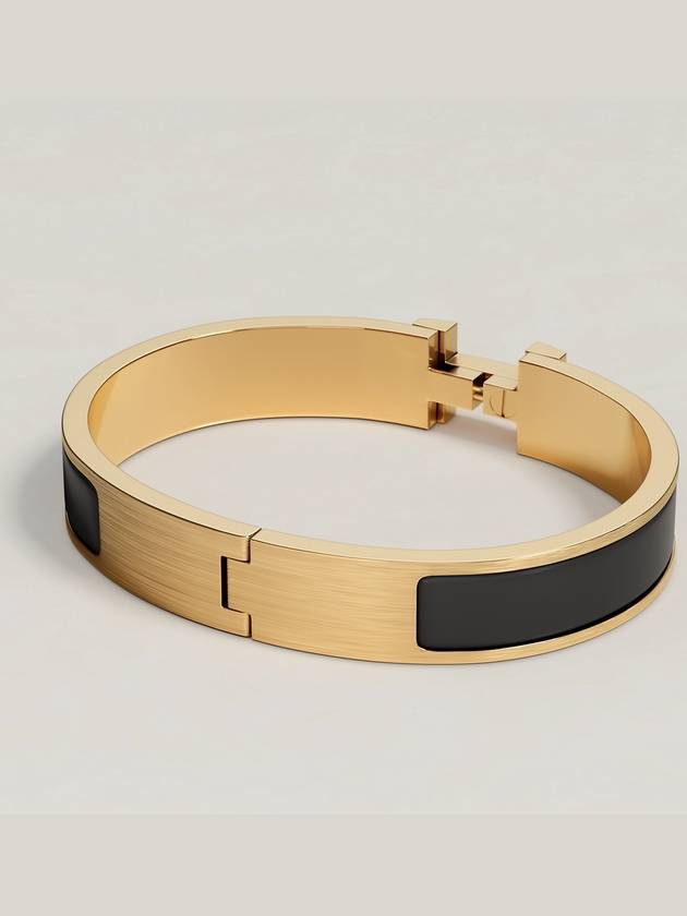 Clic HH Bracelet Gold Noir Mat - HERMES - BALAAN 3