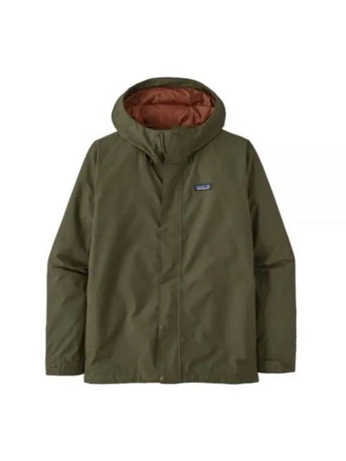 Men's Jackson Glacier Rain Hooded Jacket Ink Basin Green - PATAGONIA - BALAAN 1